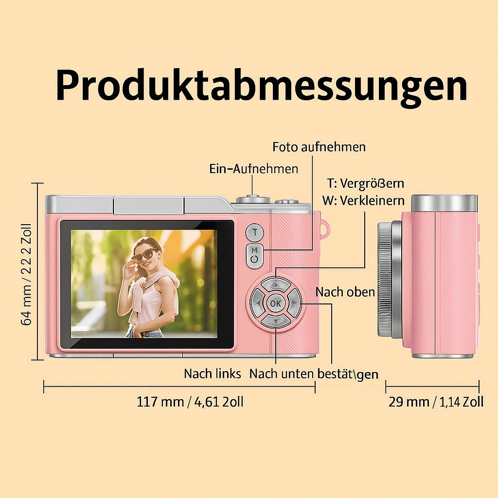 Digital Camera 4K Vlogging Camera Flip Display Video Photo