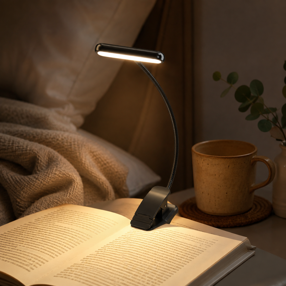 Dimmbare Leselampe Mit Clip Flexibler Hals Für Bett Schreibtisch