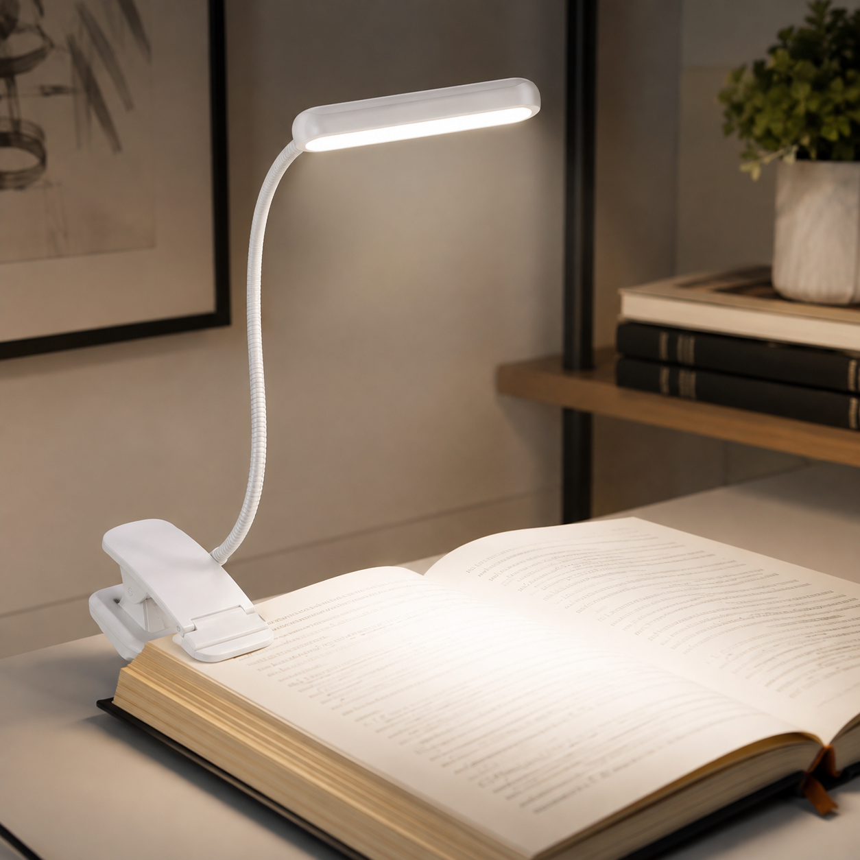 Dimmbare Leselampe Mit Clip Flexibler Hals Für Bett Schreibtisch
