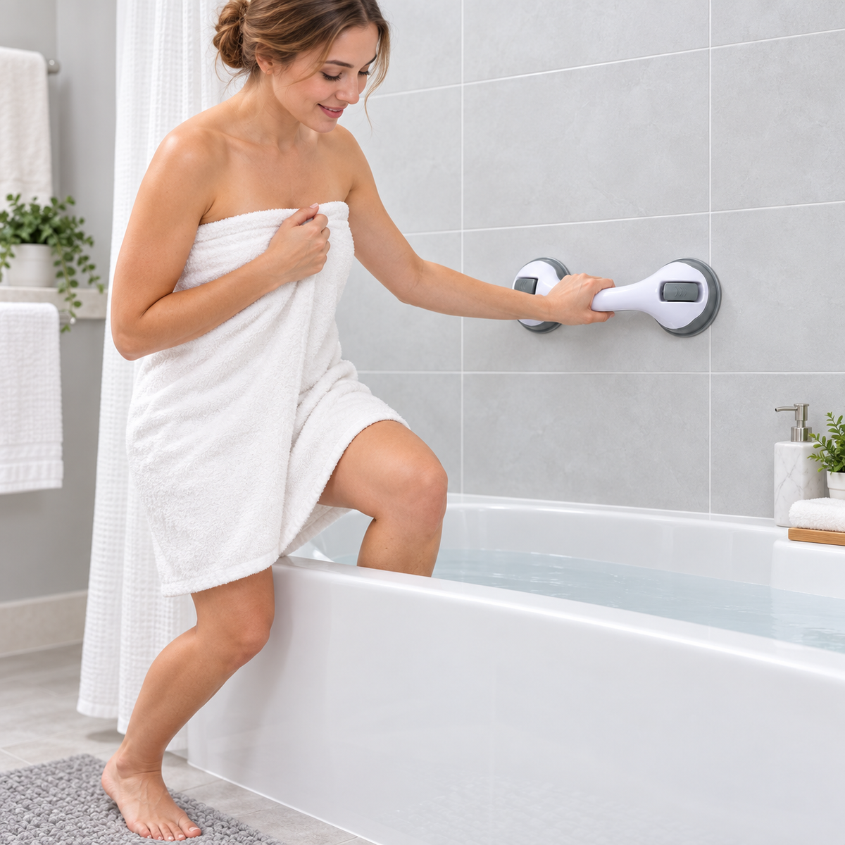 Duschhandgriff Mit Saugnäpfen Rutschfester Handgriff Badewanne
