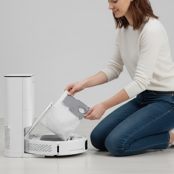 Staubsaugerbeutel Waschbar Wiederverwendbar für Saugroboter Station