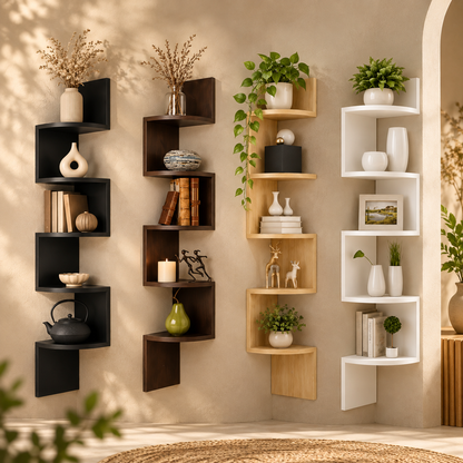 Eckregal Für Bücher Pflanzen Wohnzimmer Modernes Design