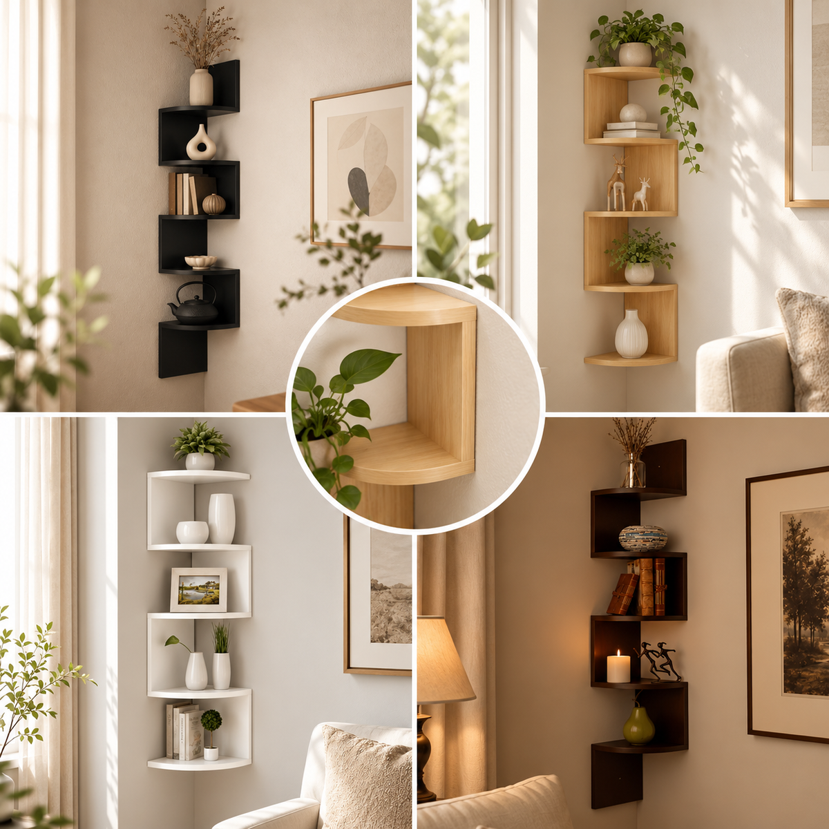 Eckregal Für Bücher Pflanzen Wohnzimmer Modernes Design