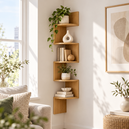 Eckregal Für Bücher Pflanzen Wohnzimmer Modernes Design