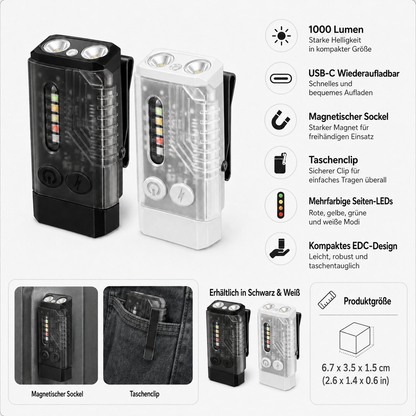 Edc Taschenlampe Für Outdoor Aktivitäten Kompakt