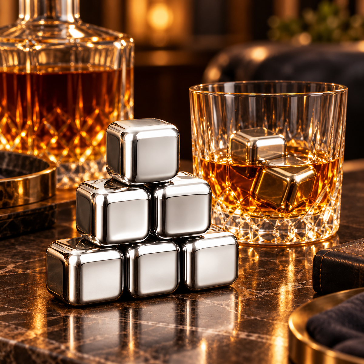 Edelstahl Whiskey Steine Kühlende Aufbewahrungstasche