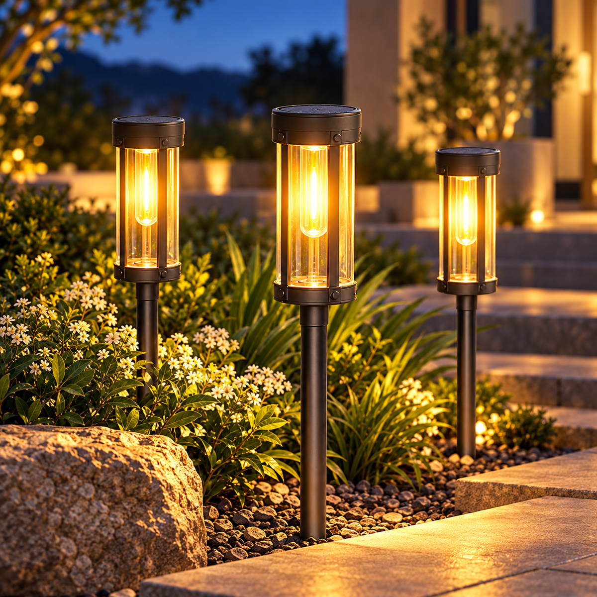 Einfache Installation Solar Gartenlampe Solarbetriebene Lampe
