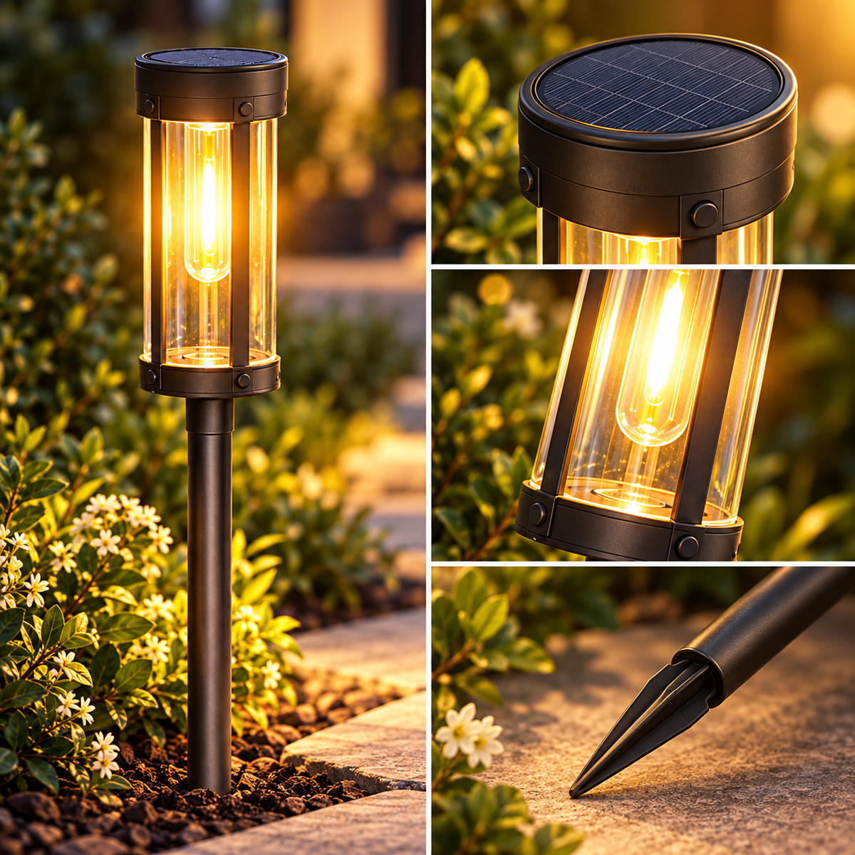 Einfache Installation Solar Gartenlampe Solarbetriebene Lampe
