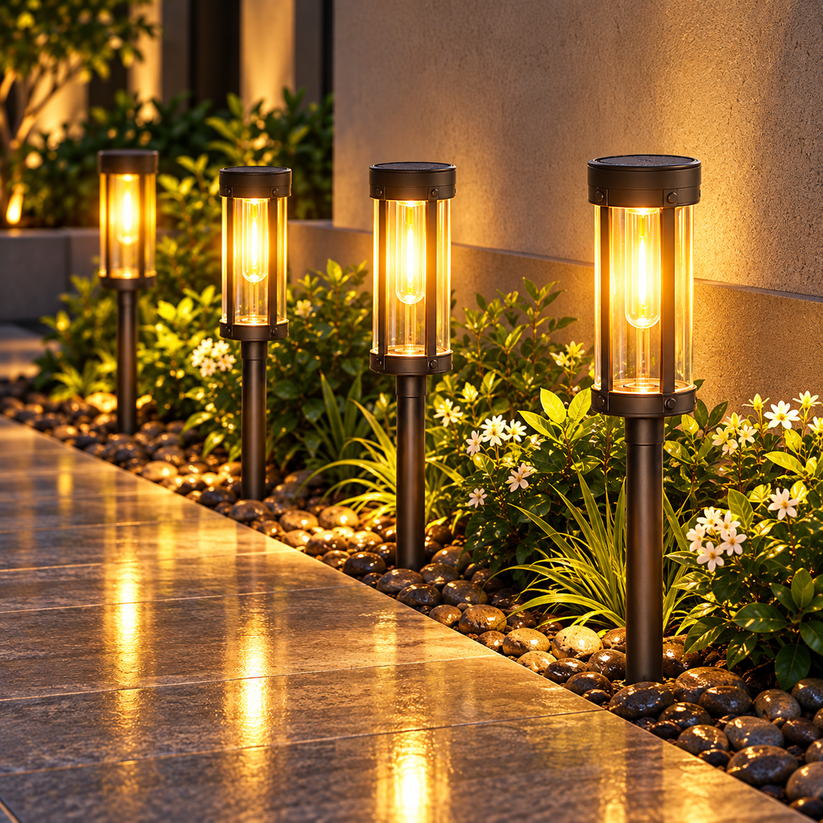 Einfache Installation Solar Gartenlampe Solarbetriebene Lampe