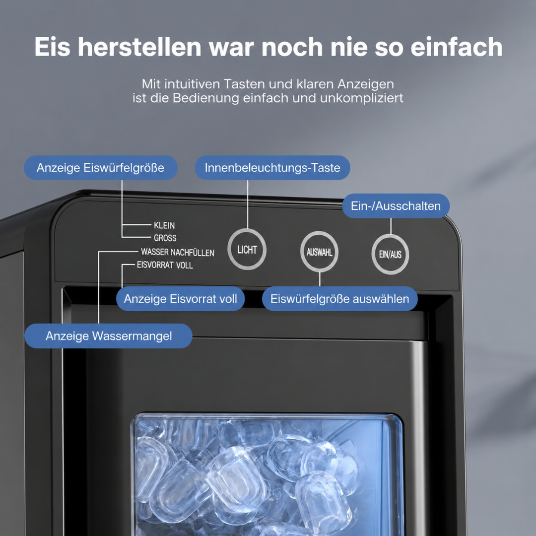 Macchina per il ghiaccio Raffreddamento Produttore di ghiaccio Tre dimensioni di ghiaccio