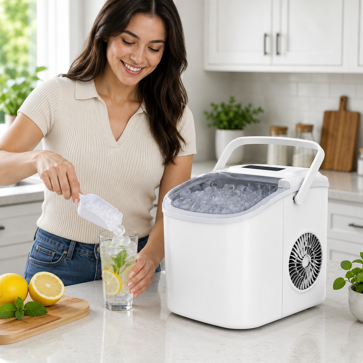Nugget Ice Maker Self-Cleaning Countertop