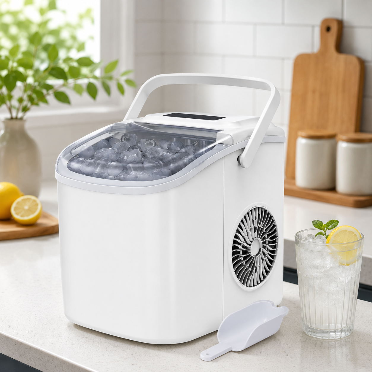 Nugget Ice Maker Self-Cleaning Countertop