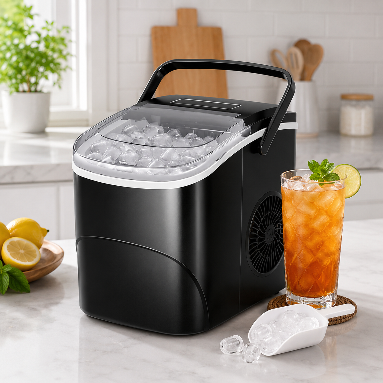 Máquina de cubitos de hielo Bullet Compacta para cocina en casa