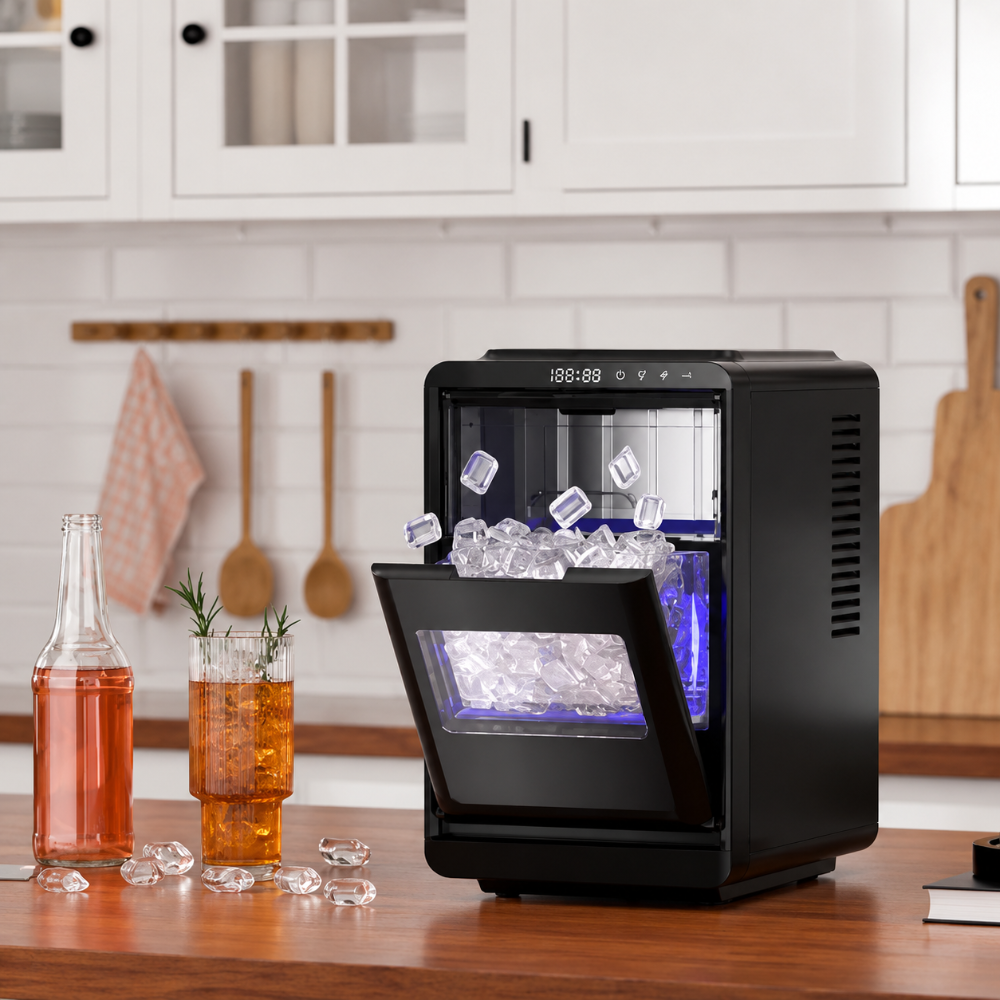 Macchina per cubetti di ghiaccio compatta per cucina domestica, produttore di cubetti di ghiaccio