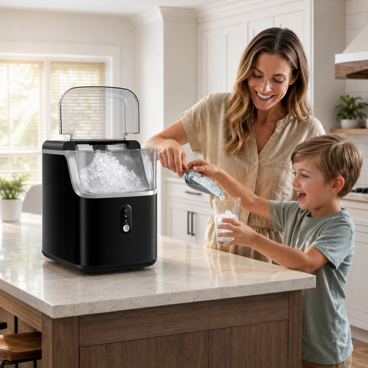 Nugget Ice Cube Machine Compact Kitchen Home