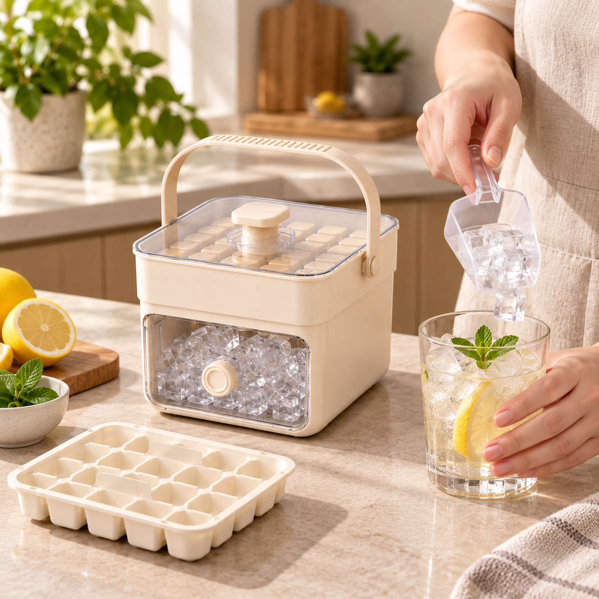 Eiswürfelbereiter Mit Lagerfach Hygienischer Küchenbedarf