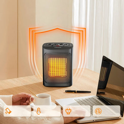 Ceramic fan heater 1500W quiet fast heating portable