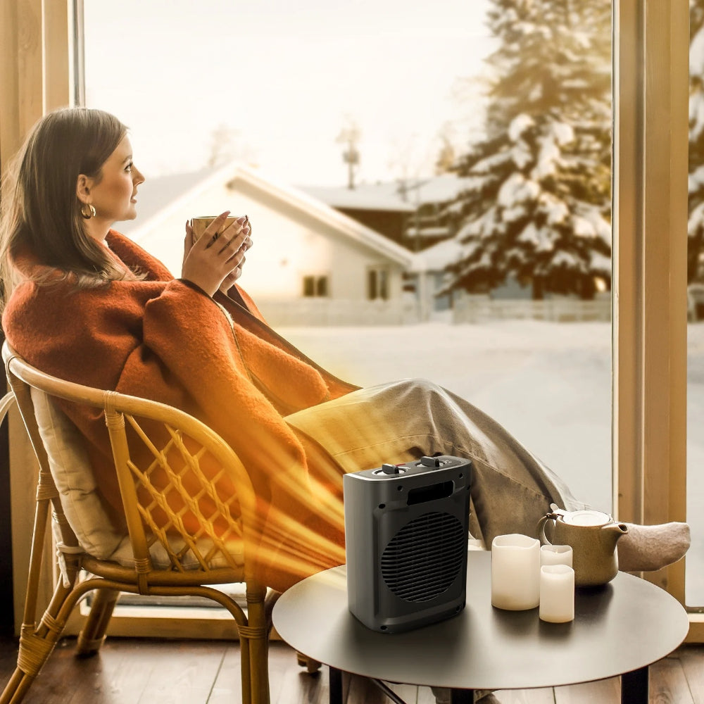 Ceramic fan heater 1500W quiet fast heating portable