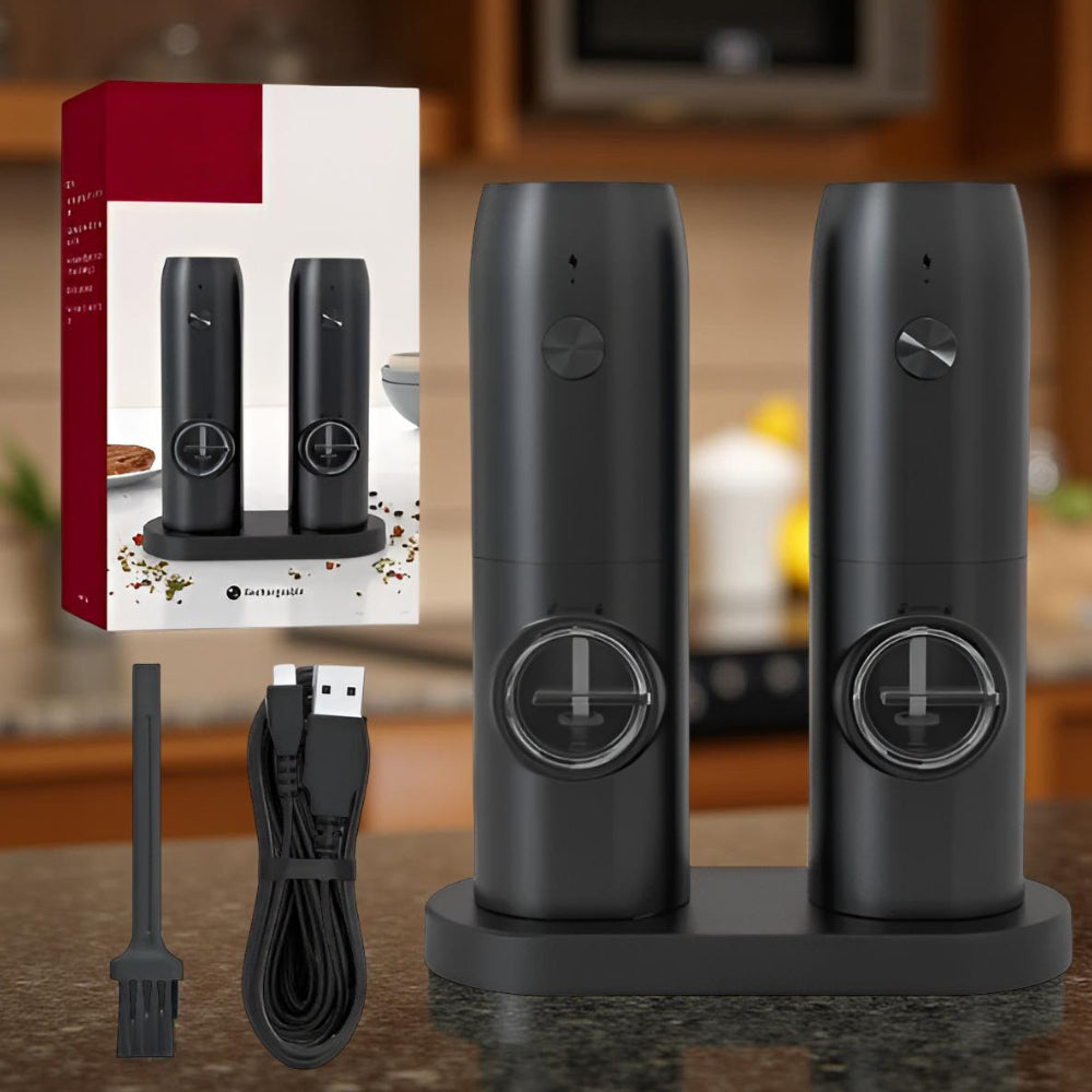 Elektrische Salz Pfeffermühle Edelstahl Set Gewürzmühle