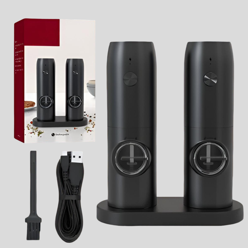 Elektrische Salz Pfeffermühle Edelstahl Set Gewürzmühle