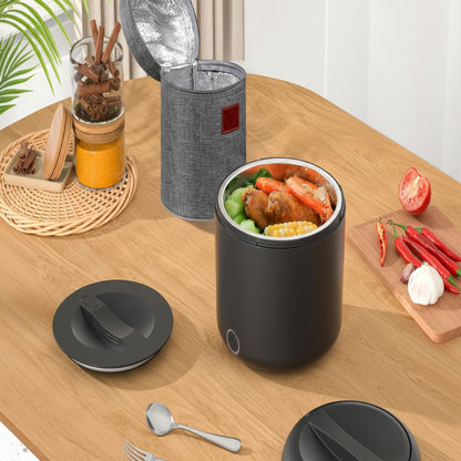 Boîte à déjeuner électrique en acier inoxydable chauffante pour travail et voiture