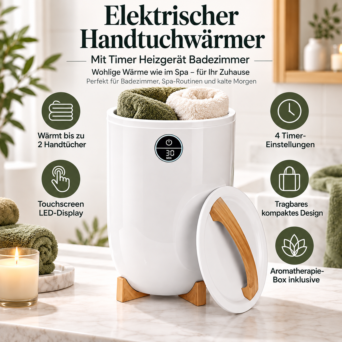 Elektrischer Handtuchwärmer Mit Timer Heizgerät Badezimmer