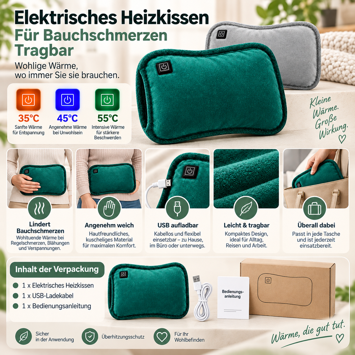Elektrisches Heizkissen Für Bauchschmerzen Tragbar