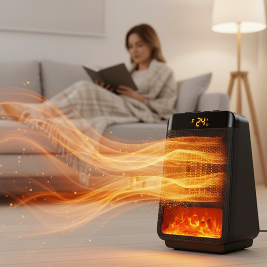 Energieeffiziente Elektrische Keramikheizung mit LED Flammeneffekt