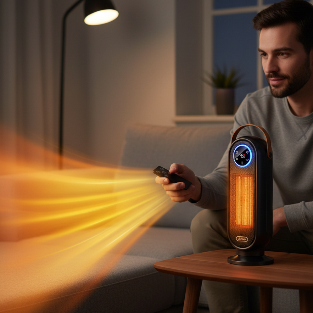 Energieeffizienter 1500W Keramik Heizlüfter Schnell, Leise Sicher für Zuhause