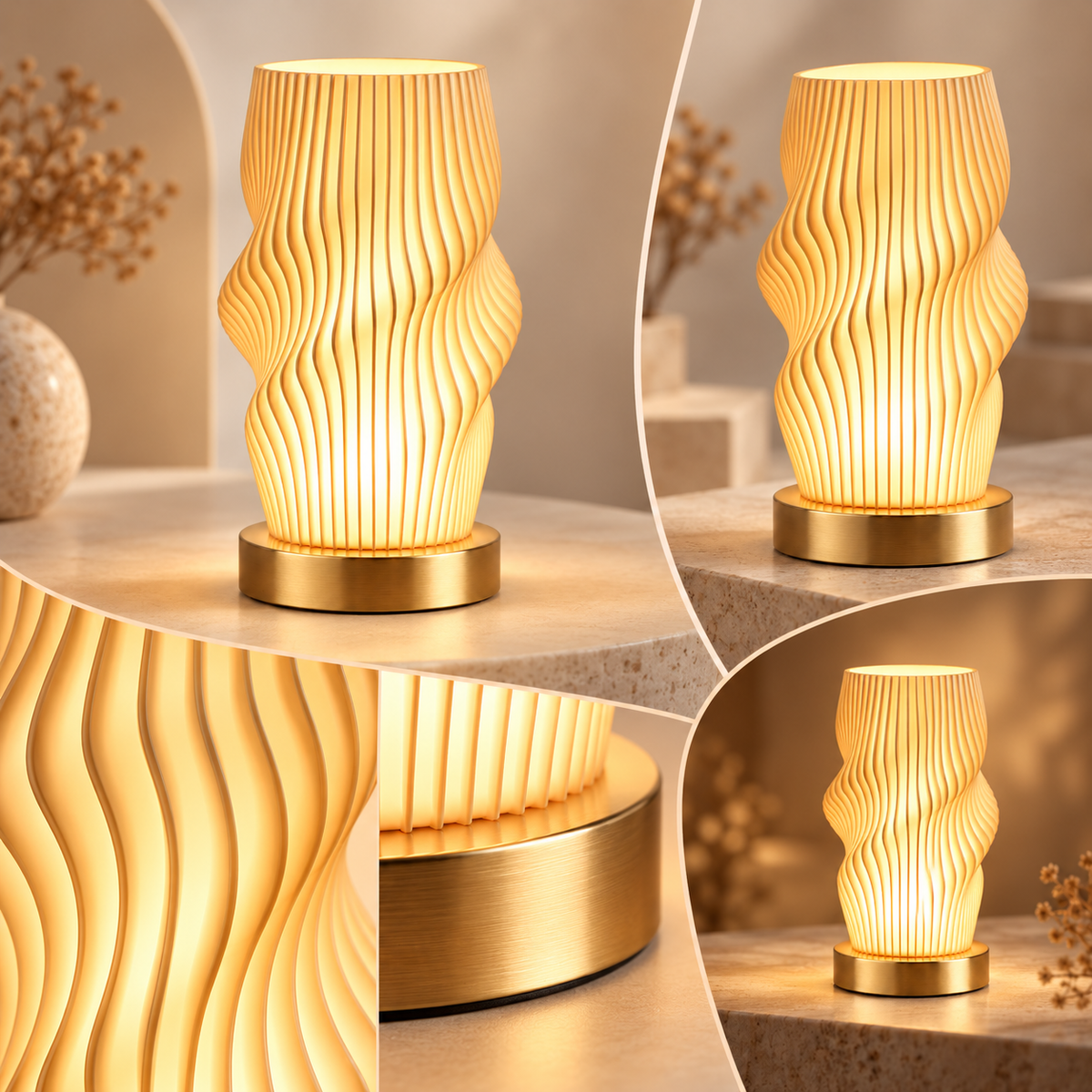 Energiesparende Tischlampe Mit USB Wellenform Design