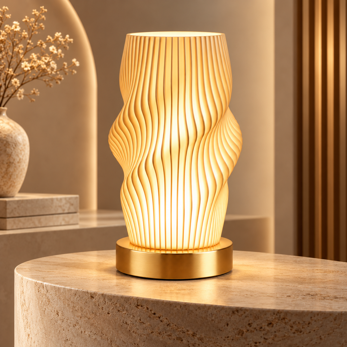 Energiesparende Tischlampe Mit USB Wellenform Design
