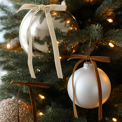 Garlands Decorative Velvet Bow Set Tree Decoration Home Accessories