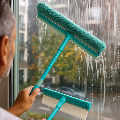 Fensterabzieher Set mit Teleskopstange für streifenfreie Reinigung