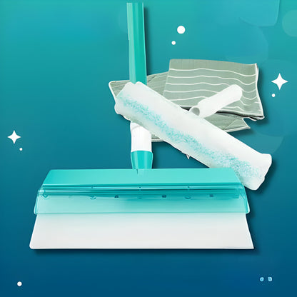 Fensterabzieher Set mit Teleskopstange für streifenfreie Reinigung