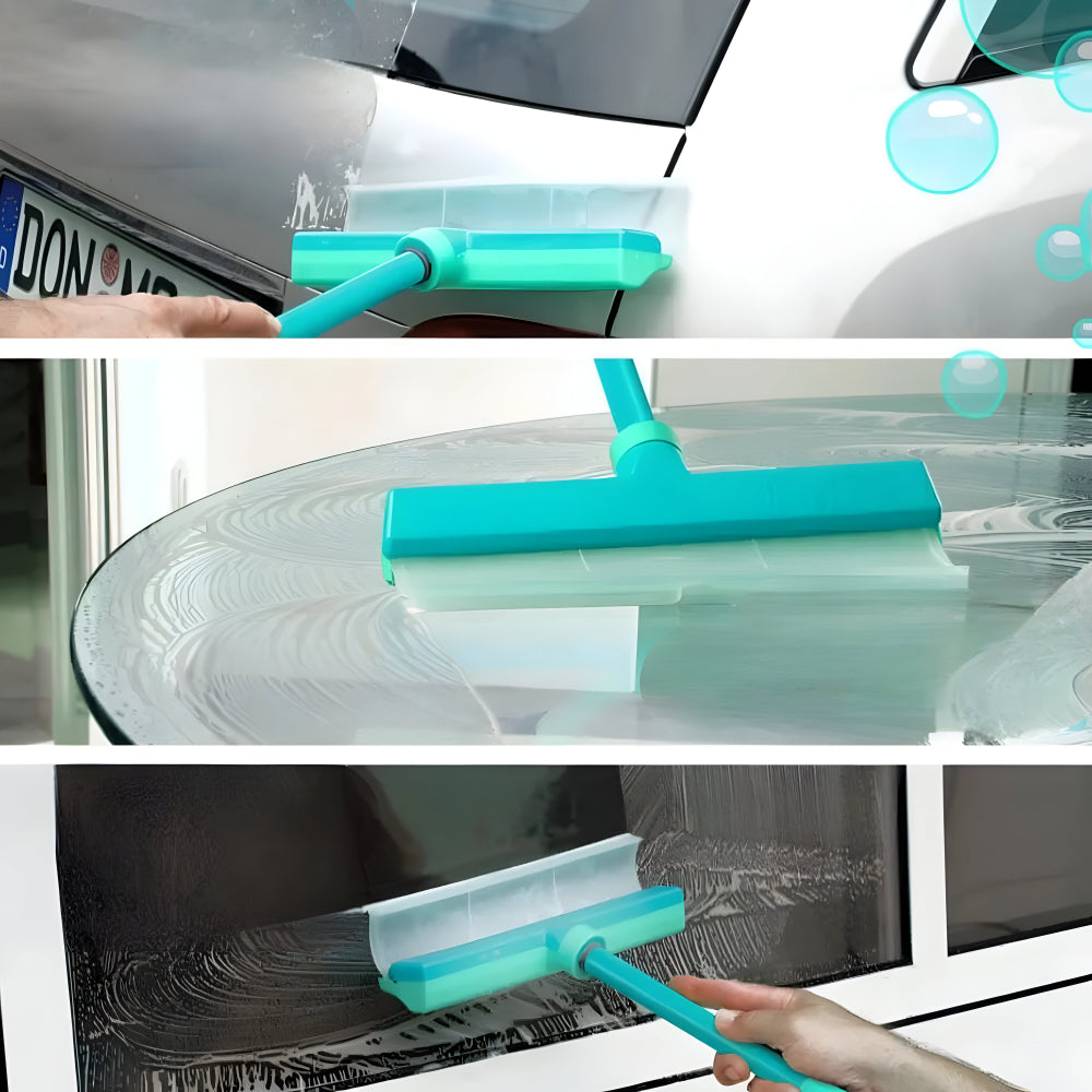 Fensterabzieher Set mit Teleskopstange für streifenfreie Reinigung