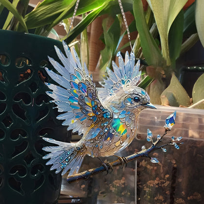 Window decoration bird glass look hanging decoration light catcher design