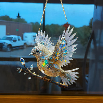 Window decoration bird glass look hanging decoration light catcher design