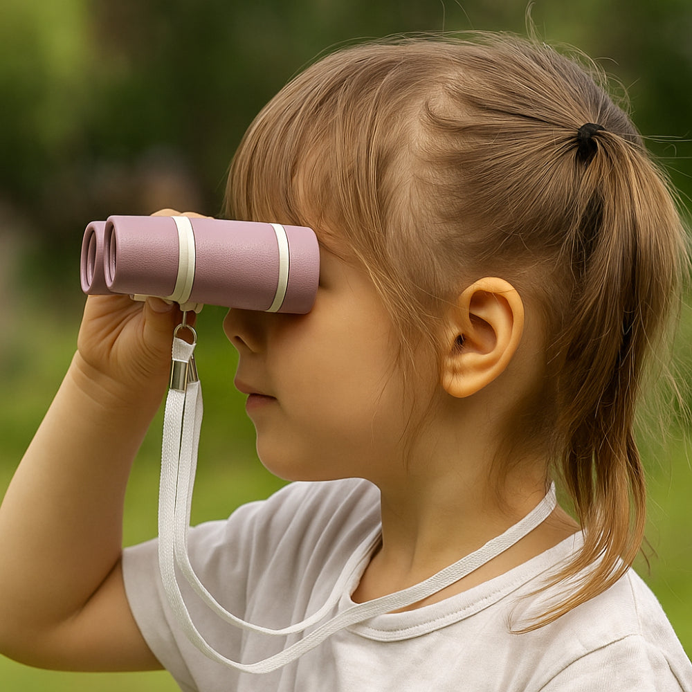 Fernglas Kinder Lernspielzeug Outdoor 4x30 PU Leder Abenteuer