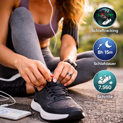 Fitness Ring Smart Ring Edelstahl Schlaftracker Gesundheitstracker