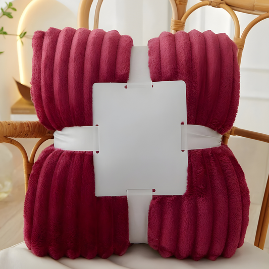 Flanellfleece Streifen Wohndecke Weich Warm Kuschelig