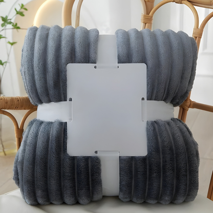 Soft Fleece Blanket Striped Warm Cozy Throw for Home