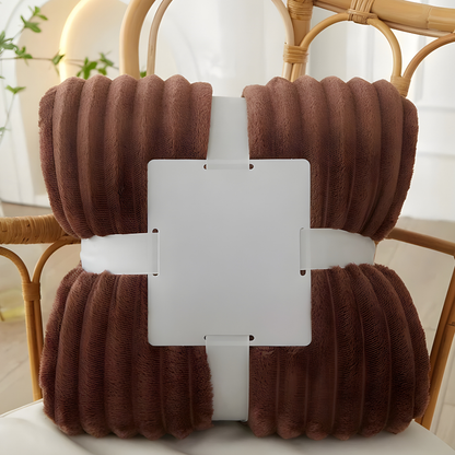 Soft Fleece Blanket Striped Warm Cozy Throw for Home