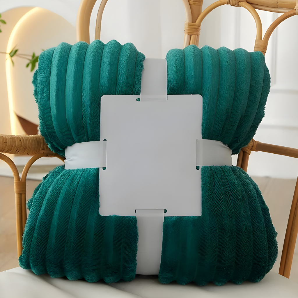 Soft Fleece Blanket Striped Warm Cozy Throw for Home