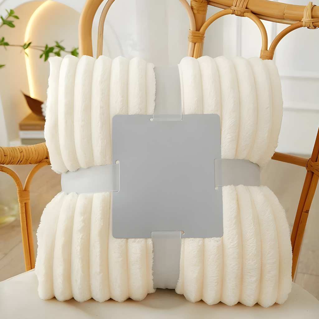 Soft Fleece Blanket Striped Warm Cozy Throw for Home