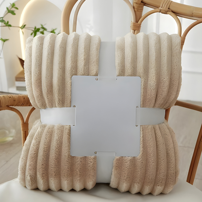 Soft Fleece Blanket Striped Warm Cozy Throw for Home
