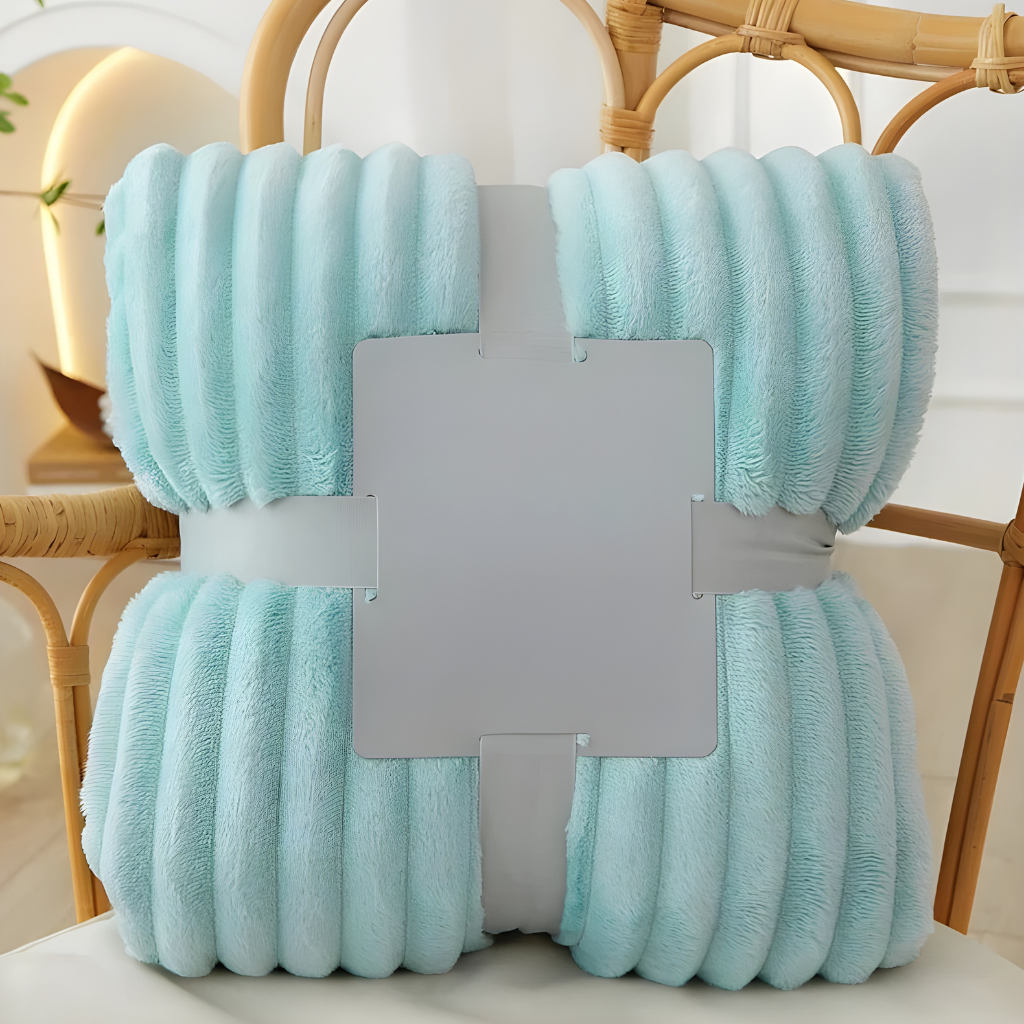 Soft Fleece Blanket Striped Warm Cozy Throw for Home