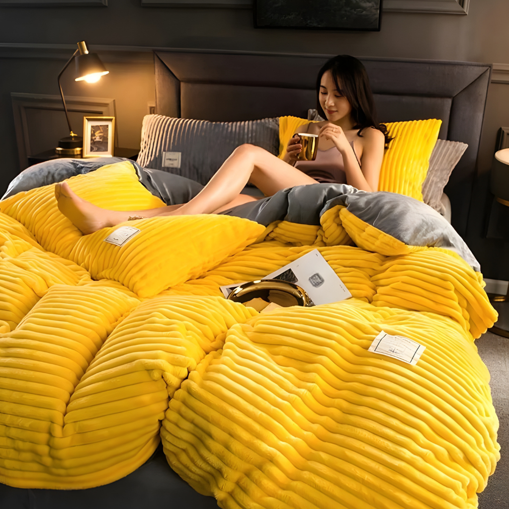 Fleece Bettbezug Weich Gemütlich Komfortabler Schlafkomfort Zuhause