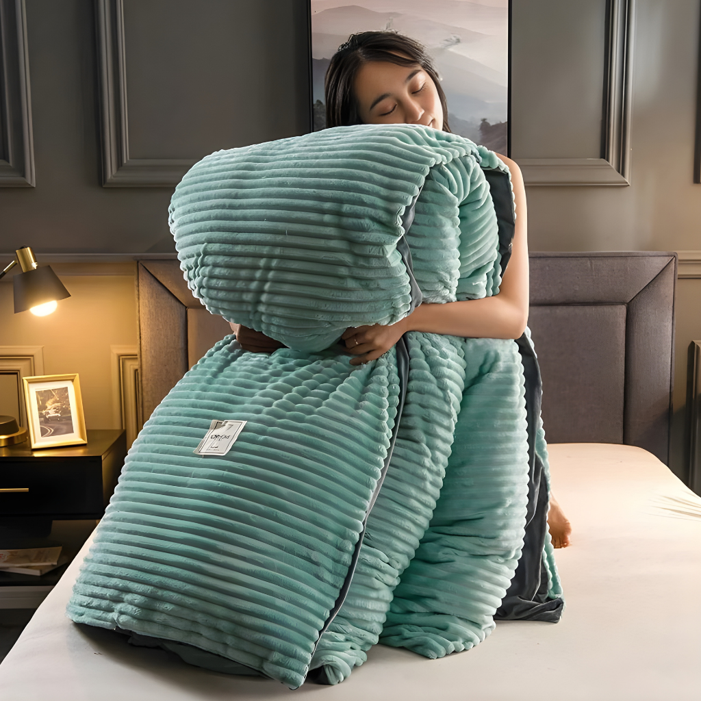 Fleece Bettbezug Weich Gemütlich Komfortabler Schlafkomfort Zuhause