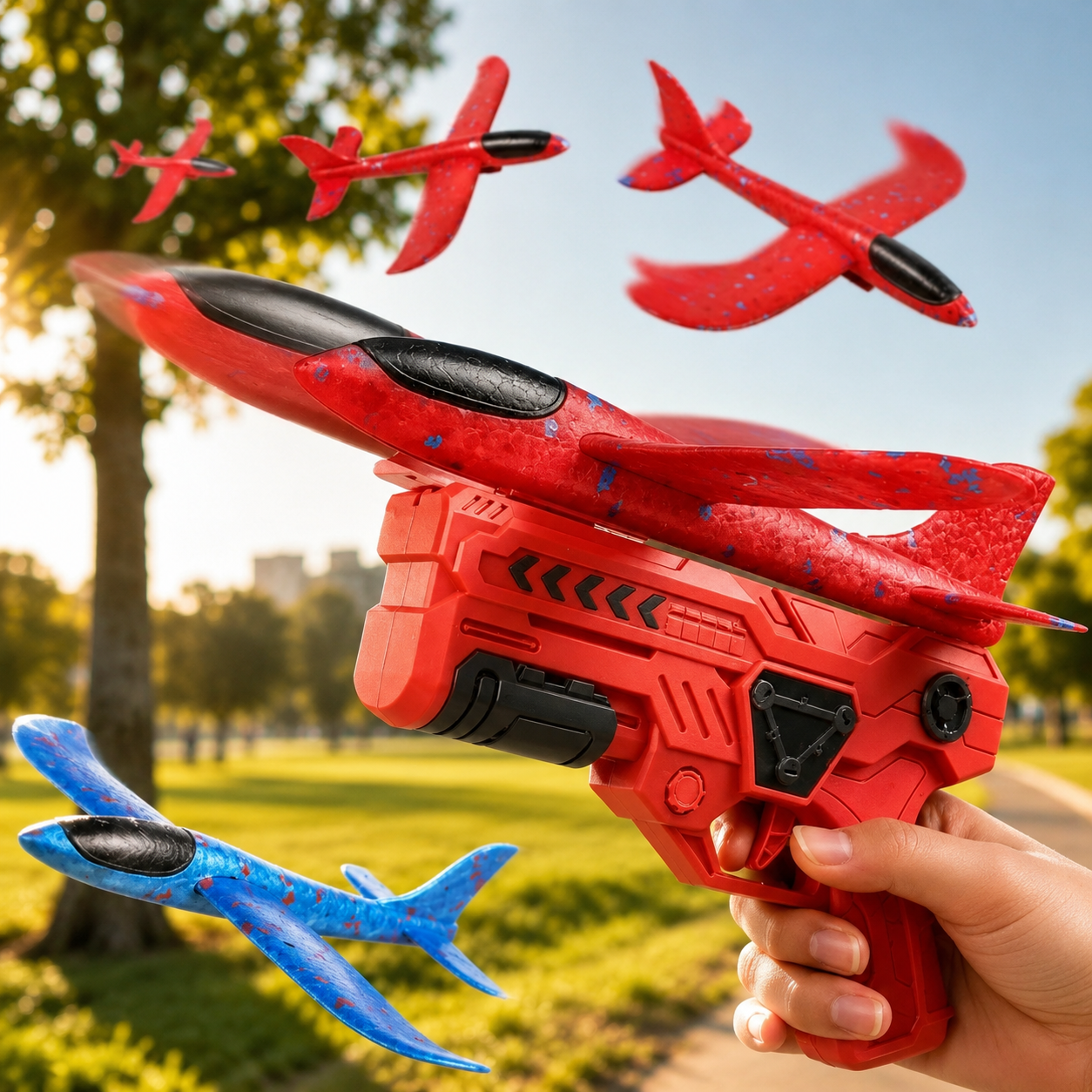 Airplane Toy Throw Glider Catapult Launcher Outdoor Game