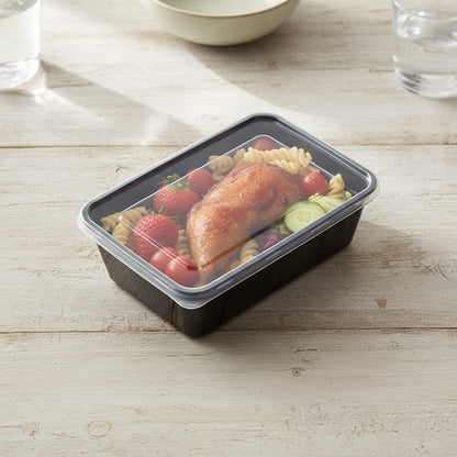 Meal Prep Box Set Lids Plastic Stackable 100 Pieces